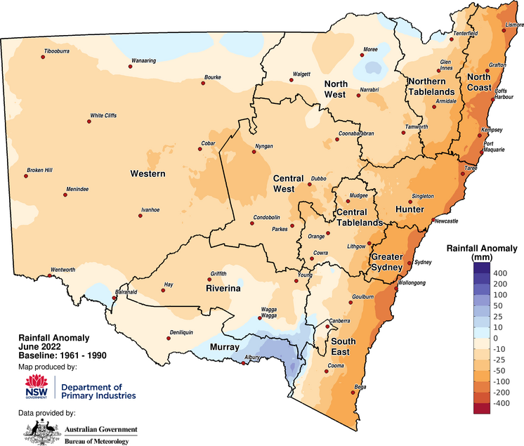 Figure 2a. Rainfall anomaly – June 2022