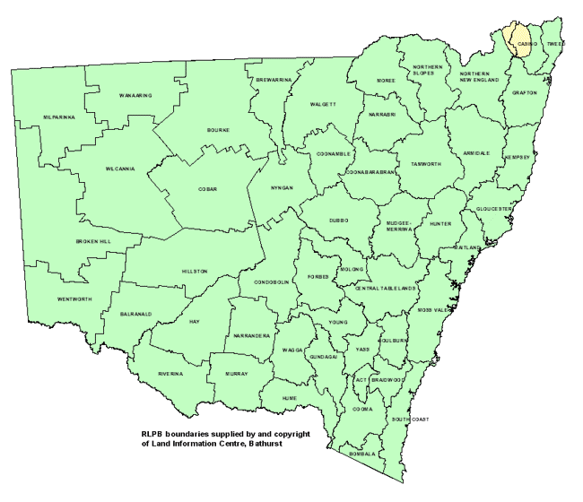 Map showing areas of NSW suffering drought conditions as at December 2000