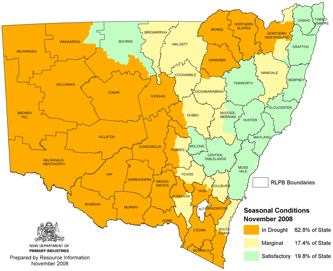 NSW drought map - November 2008