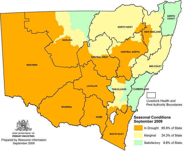 NSW drought map - September 2009