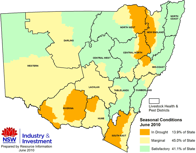 NSW drought map - June 2010