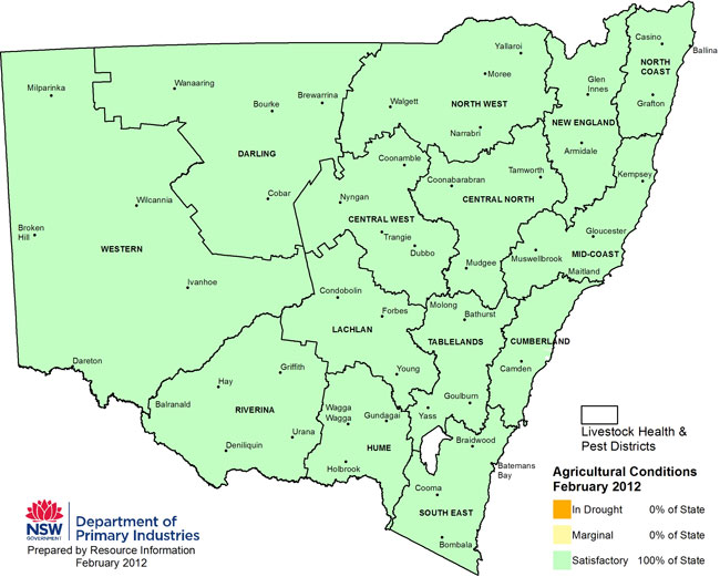 Ag conditions map - Feb 2012