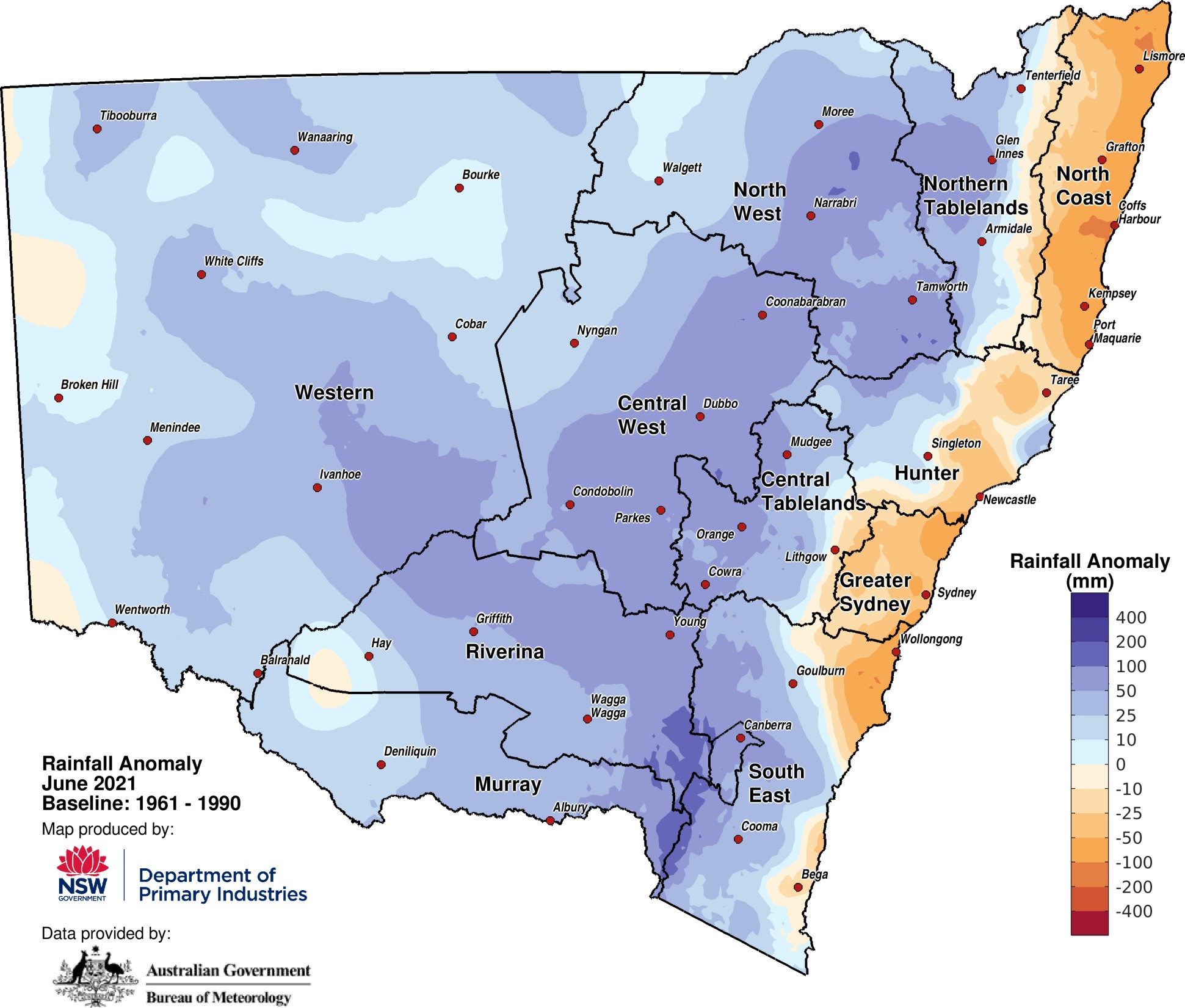 Rainfall anomaly – June 2021
