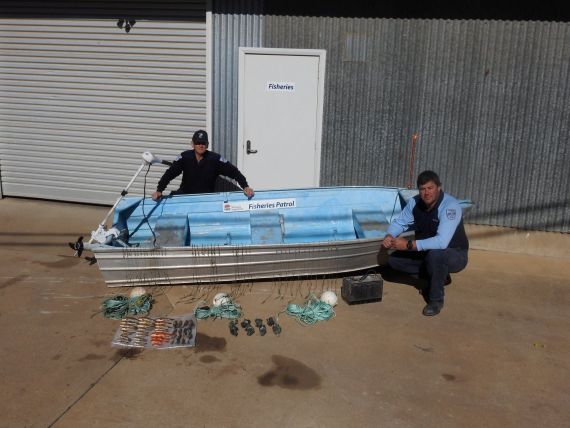 Fisheries Officers with boat, motor and fishing gear seized in North Western NSW