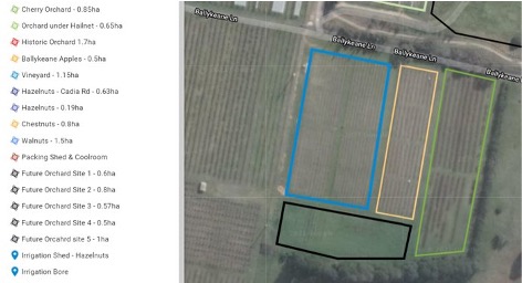 Aerial view of the testbeds at Orange Agricultural Institute