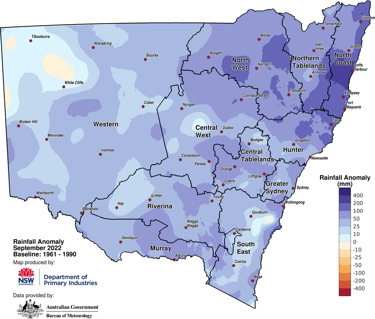 Figure 2a. Rainfall anomaly – September 2022