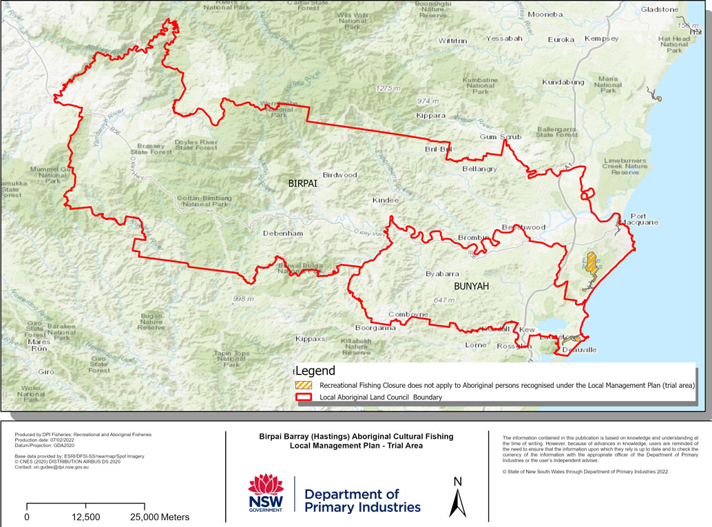 Birpai Barray (Hasting) Aboriginal Cultural Fishing Local Management Plan map