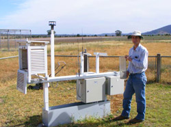 Bruce Haigh with the Australian Weather Station installed in 2007.