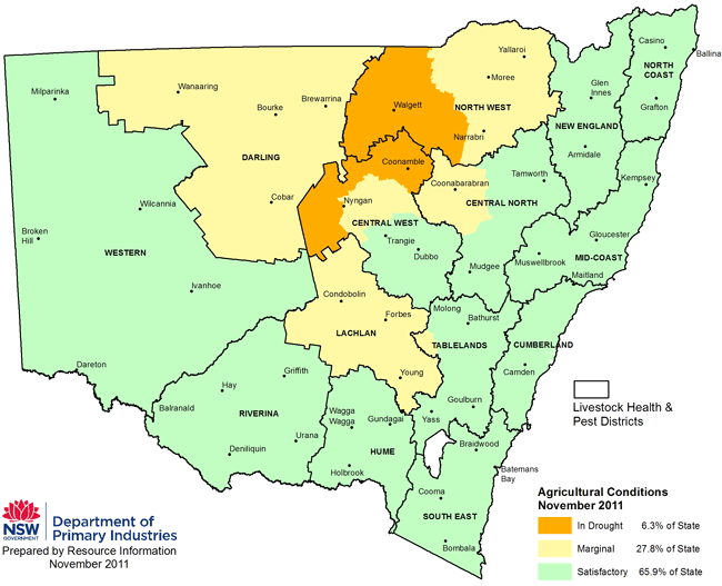 NSW drought map - November 2011