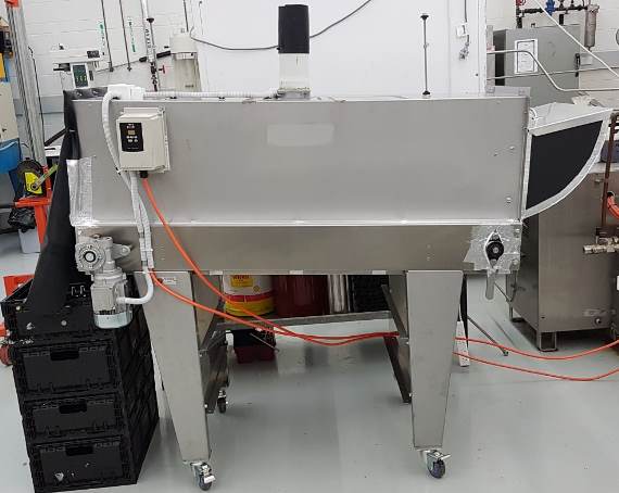 Figure 2. Specialist in-line UV-C light treatment cabinet for the postharvest treatment of UV-C light to lime fruit at the University of Newcastle. 