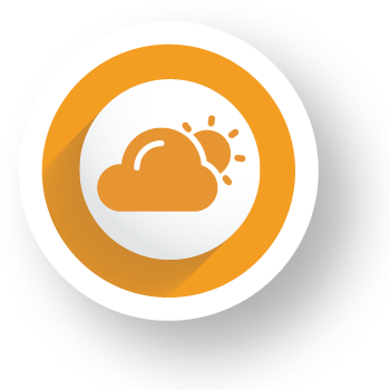 Icon of sun behind a cloud