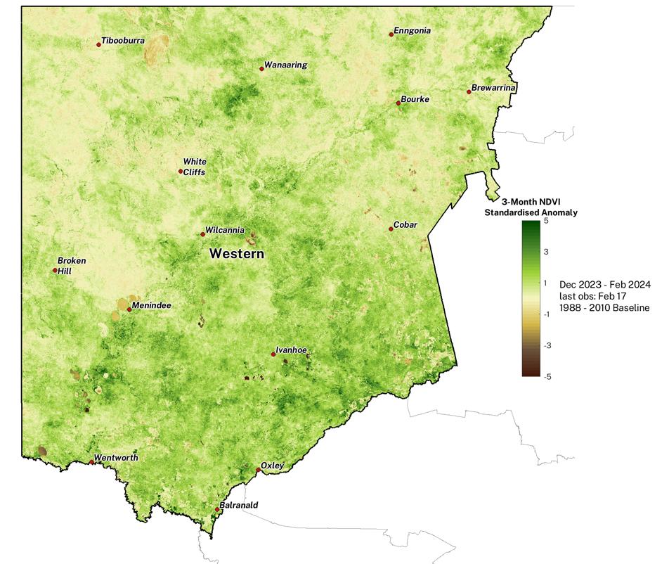 Figure 22. 3-month NDVI anomaly map for the Western LLS region 