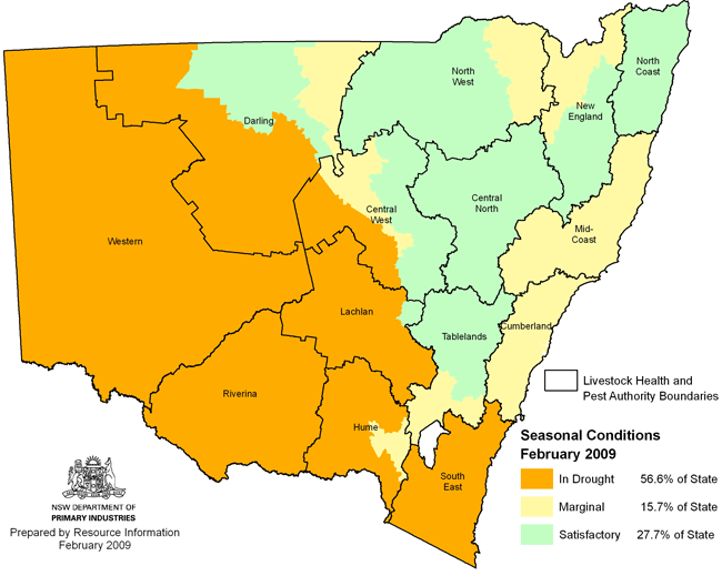 NSW drought map - February 2009