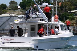 The launch of the 'FPV Sydney Swan', the latest weapon in the fight against illegal fishing.