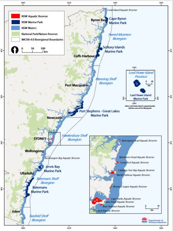 Map of NSW Marine Protected Areas