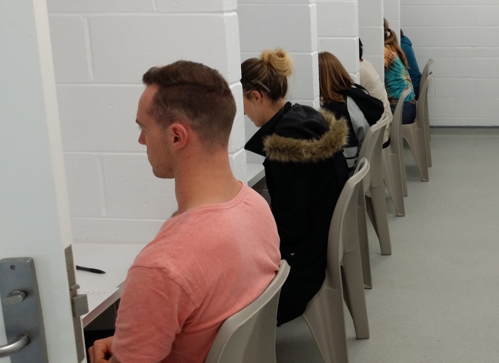 People sitting at the sensory laboratory 