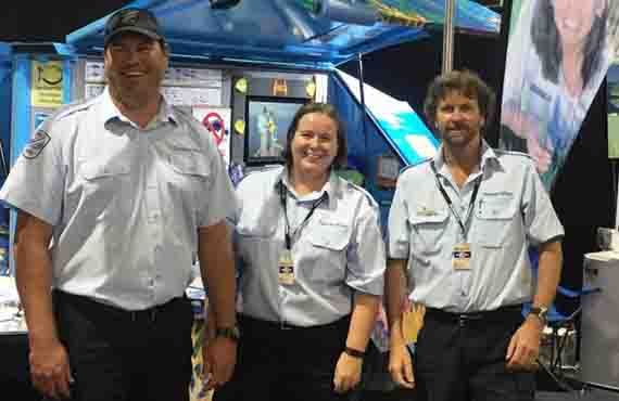 Fisheries Officers staffing the Fisheries NSW advisory stand at the Brisbane Boat Show