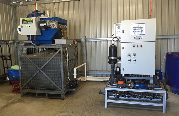 UV disinfection system inside farm shed 