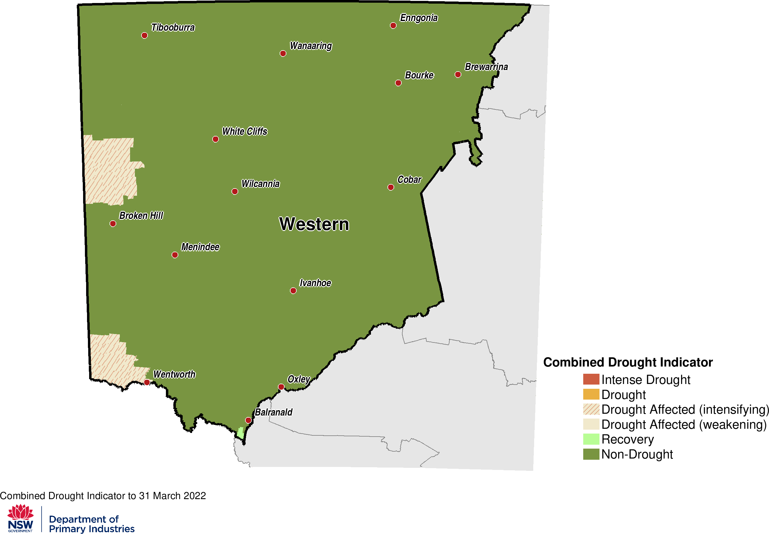Figure 14. Combined Drought Indicator for the Western LLS region 