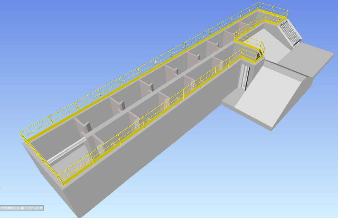 A 3D model of the design of the Burtundy Fishway