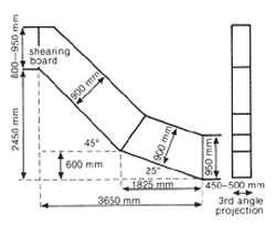 Double-angle outlet chute