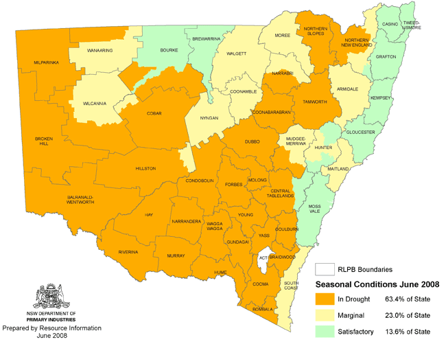 NSW drought map - June 2008