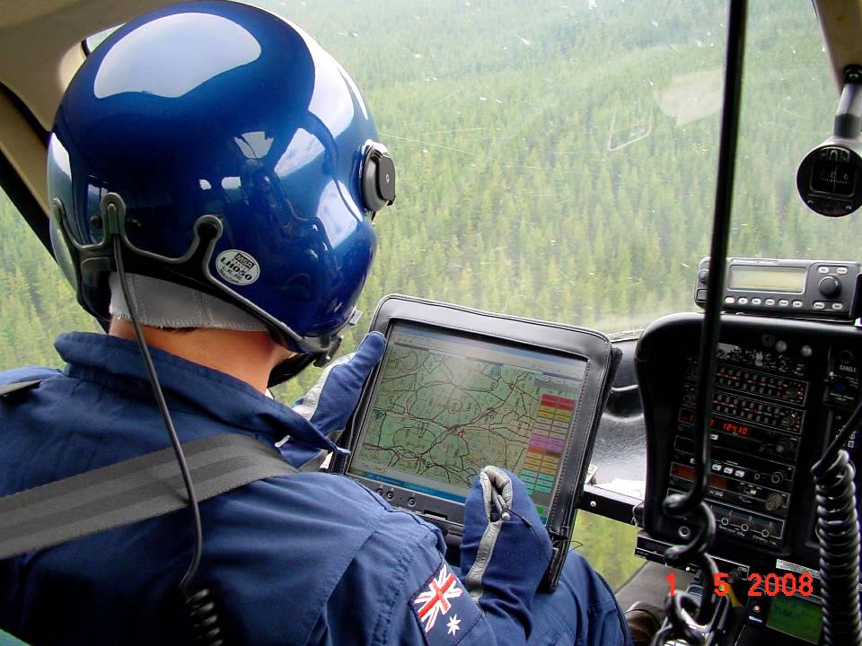 Conducting aerial surveys over pine plantation