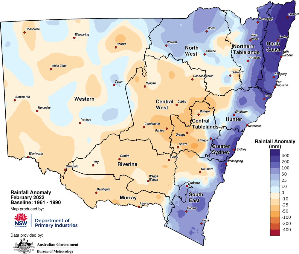 Rainfall anomaly – February 2022