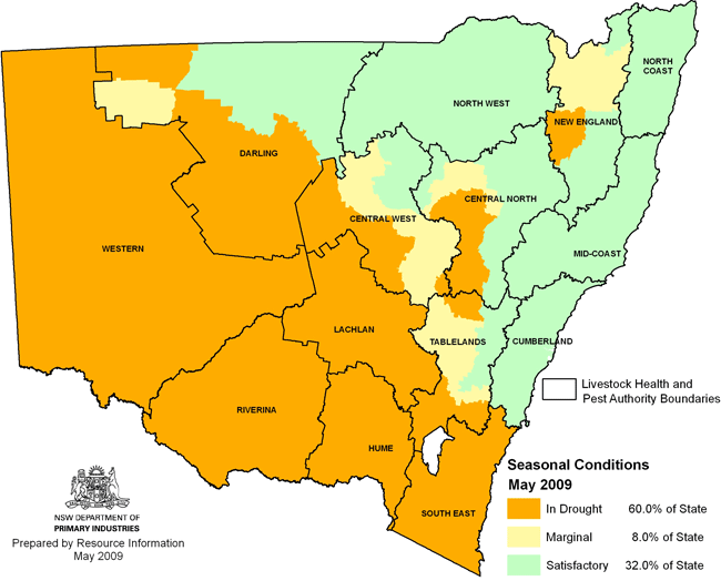 NSW drought map - May 2009