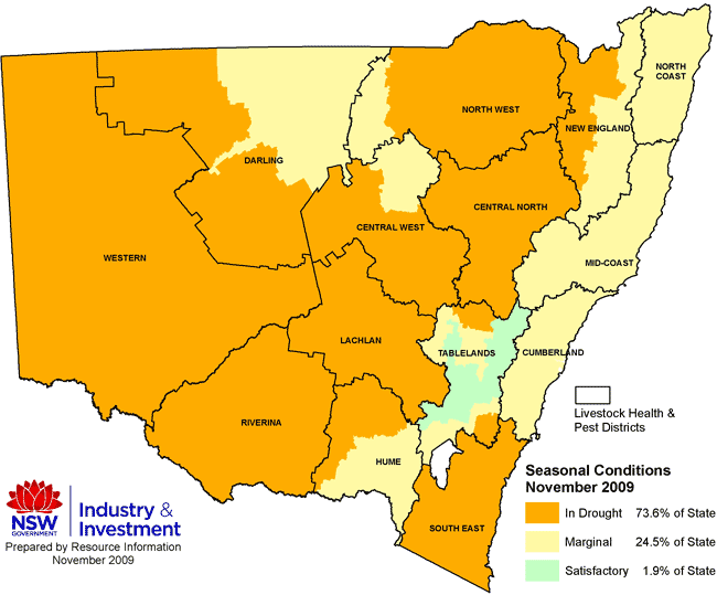NSW drought map - November 2009