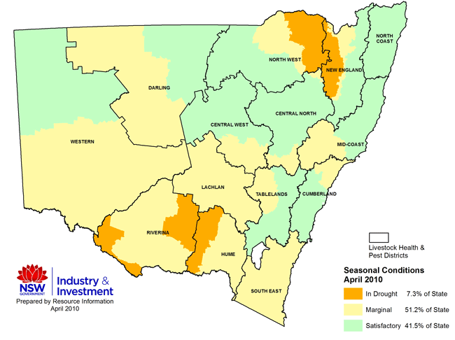 NSW drought map - April 2010
