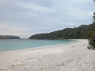 Beach adjoining a rocky shore on the headland