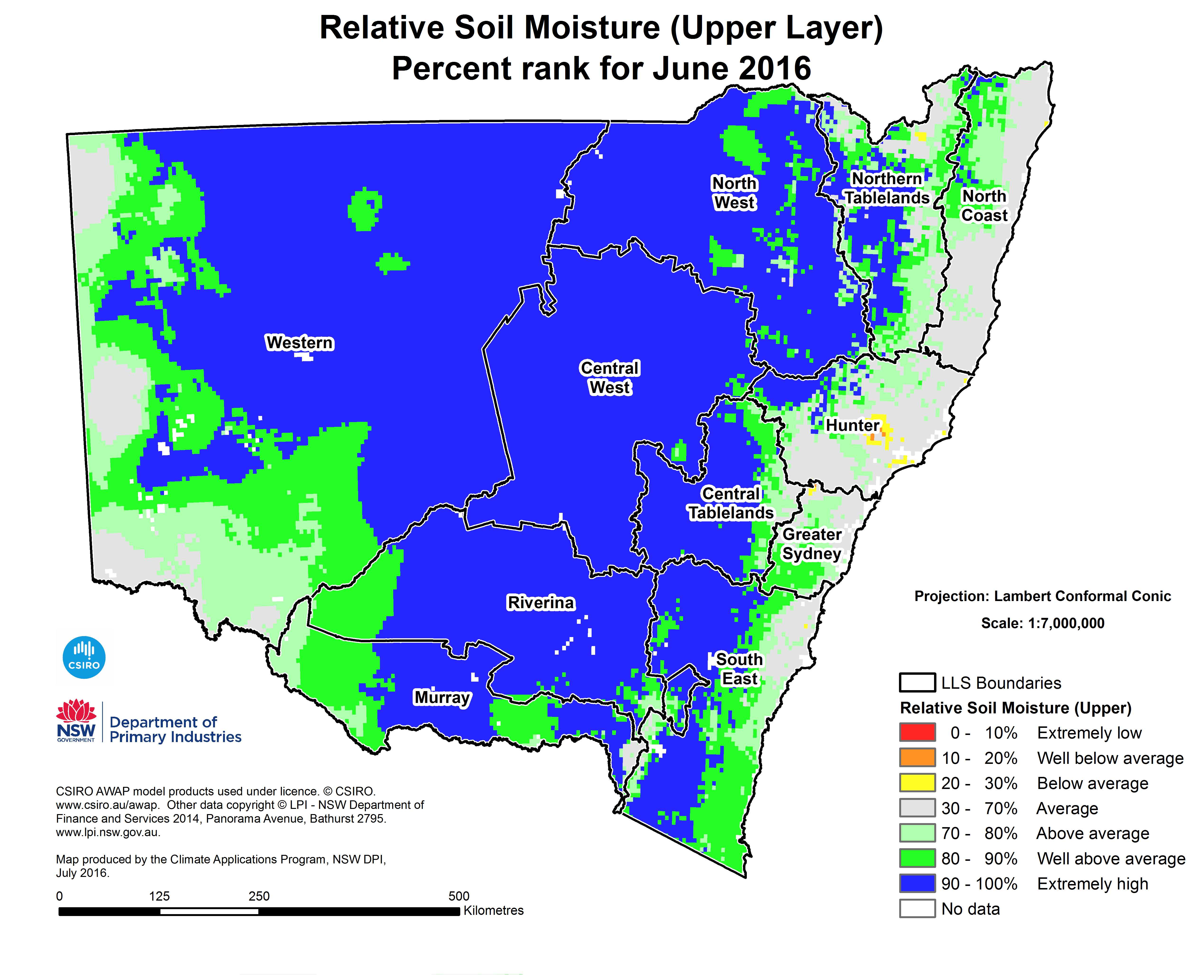 Soil moisture map