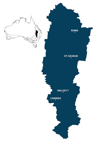 A map showing the locations covered by this region