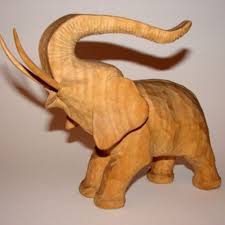 Wooden elephant carving