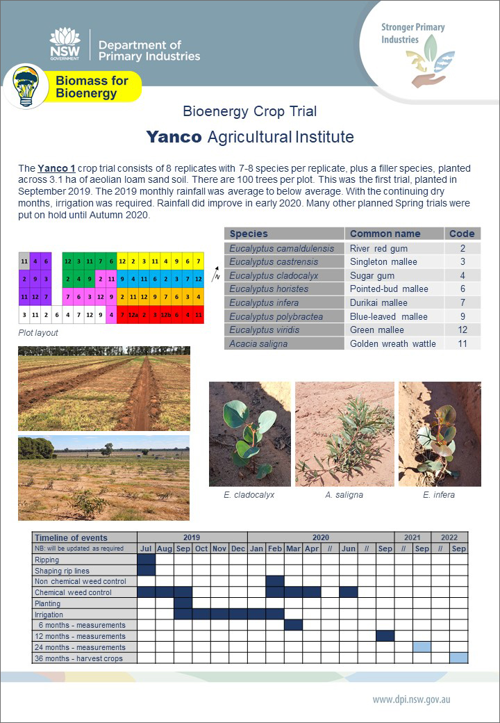 Yanco 1 Crop Trial Factsheet