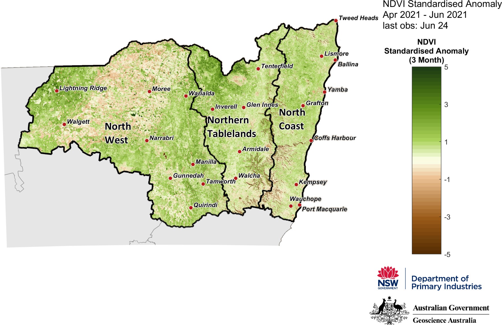 Combined Drought Indicator for the North West, Northern Tableland and North Coast regions