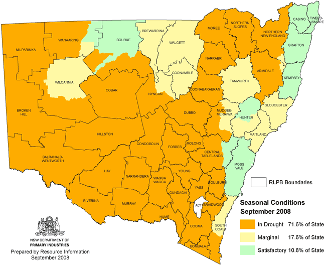 NSW drought map September 2008