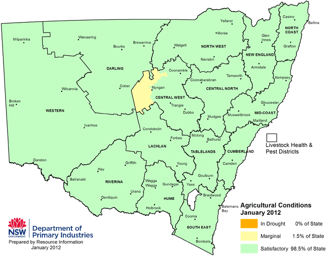Drought map - January 2012
