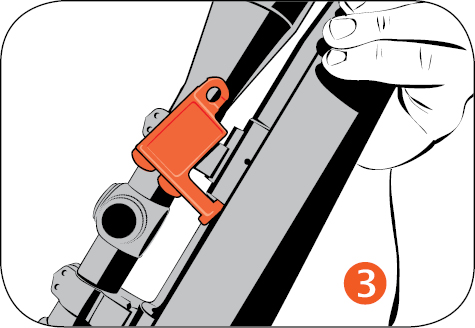 3. The flag is in place, instantly and visibly making the firearm safe for both the user and other people in the vicinity.