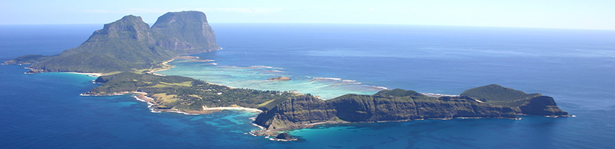 Lord Howe Island Marine Park from the air, Photo: Geoff Kelly MPA