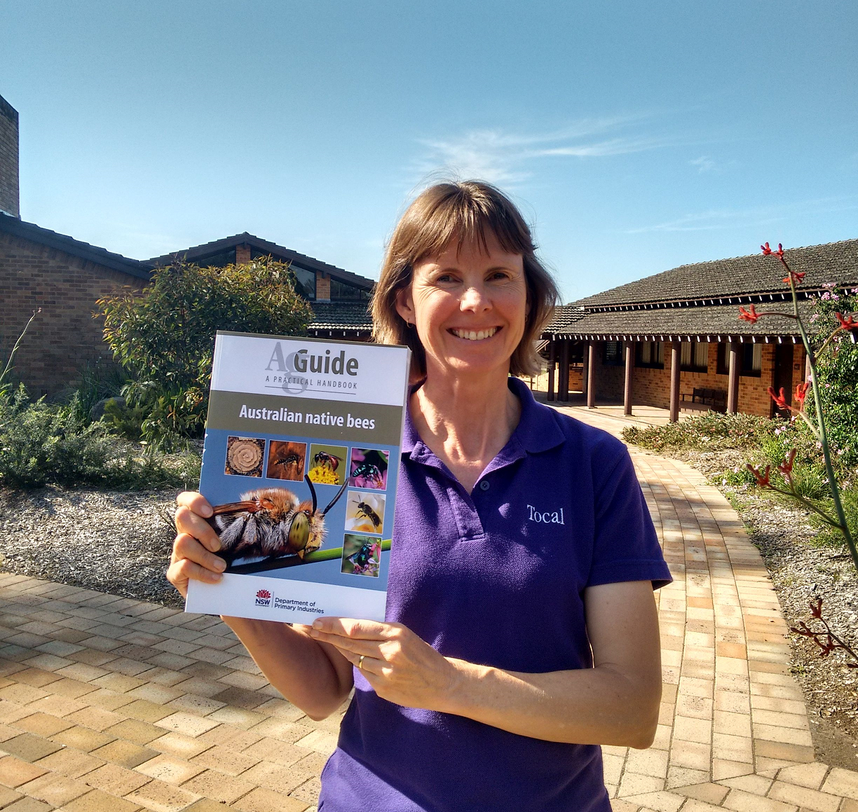 Ms Danielle Lloyd-Prichard demonstrates the new Australian native bees guide