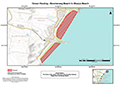 Map of closure for Boomerang Beach to Blueys Beach