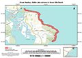 Map of closure for Wallis Lake Entrance to Seven Mile Beach