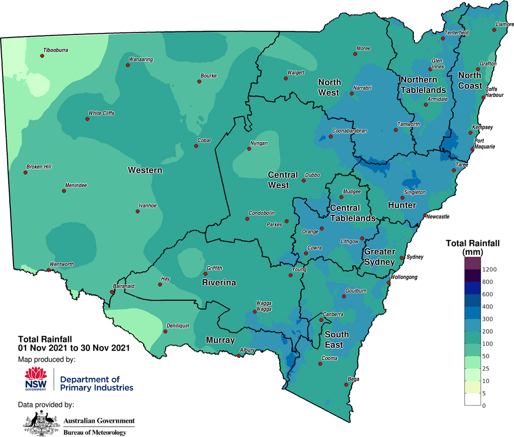 Figure 2b. Total rainfall November 2021