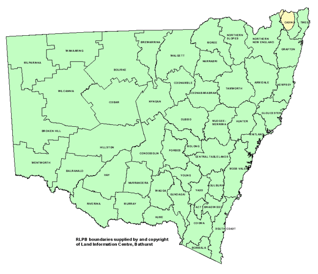 Map showing areas of NSW suffering drought conditions as at January 2001