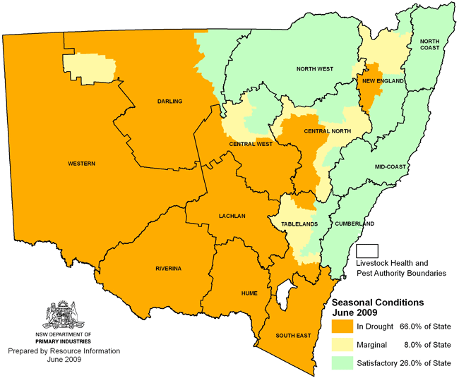 NSW drought map June 2009