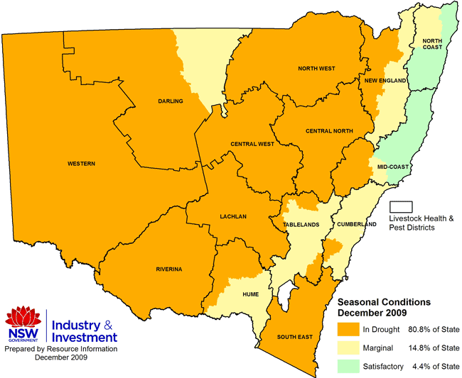 NSW drought map - December 2009