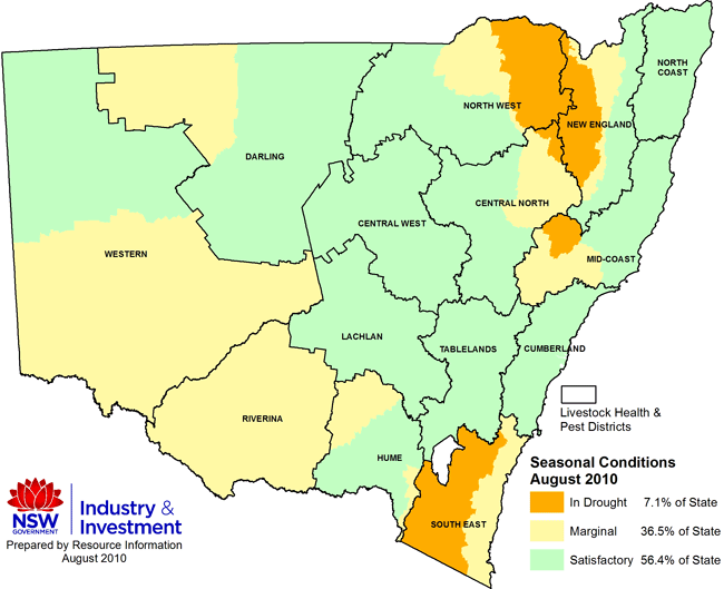 NSW drought map - August 2010