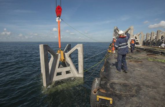 An artificial reef is deployed in waters off the Shoalhaven.